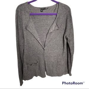 Eileen Fisher Linen One Button Close Cardigan XL